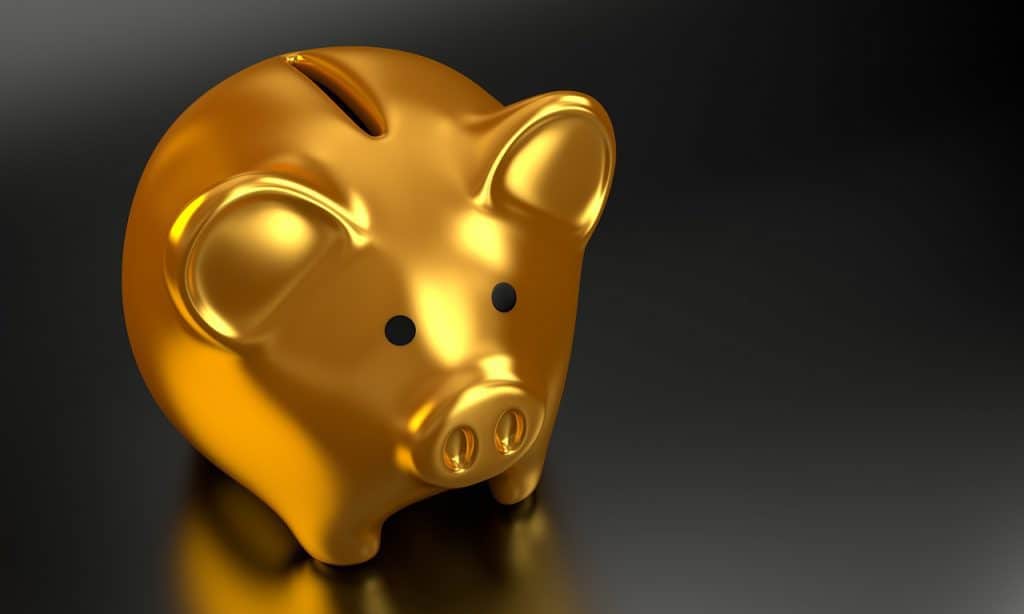 Gold piggy bank